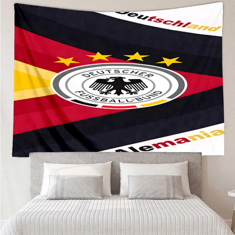1PC German Football Emblem Printed Tapestry Room Decoration Wall Hanging for Living Room Bedroom, dormitory, Birthday and Christmas gifts