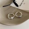 Chic Vintage Style High-quality Pearl Elastic Ring For Women Geometric Fashionable Design