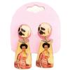 [R4263] - Handmade Earrings 'Mistinguette' Pink Beige - 48x18 Mm (Frida)