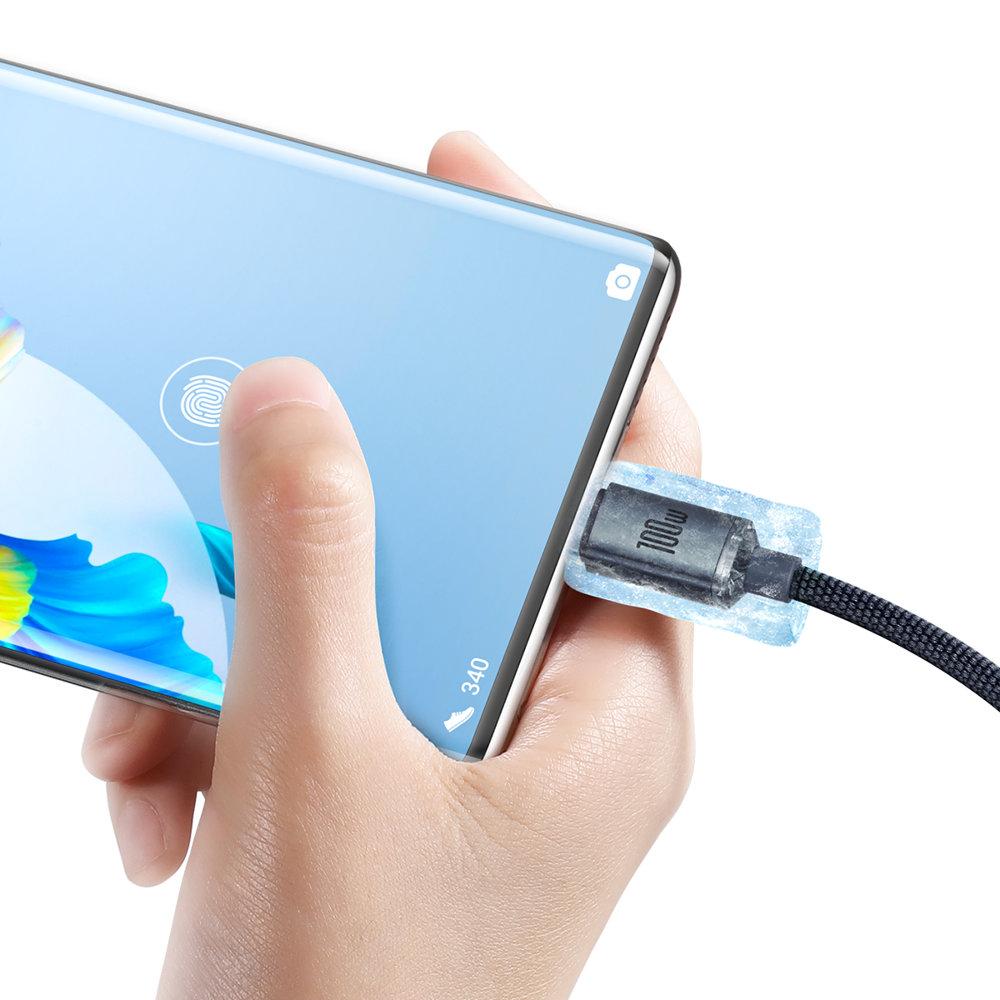 Cable for fast charging and data transfer USB USBC 100W 2m black