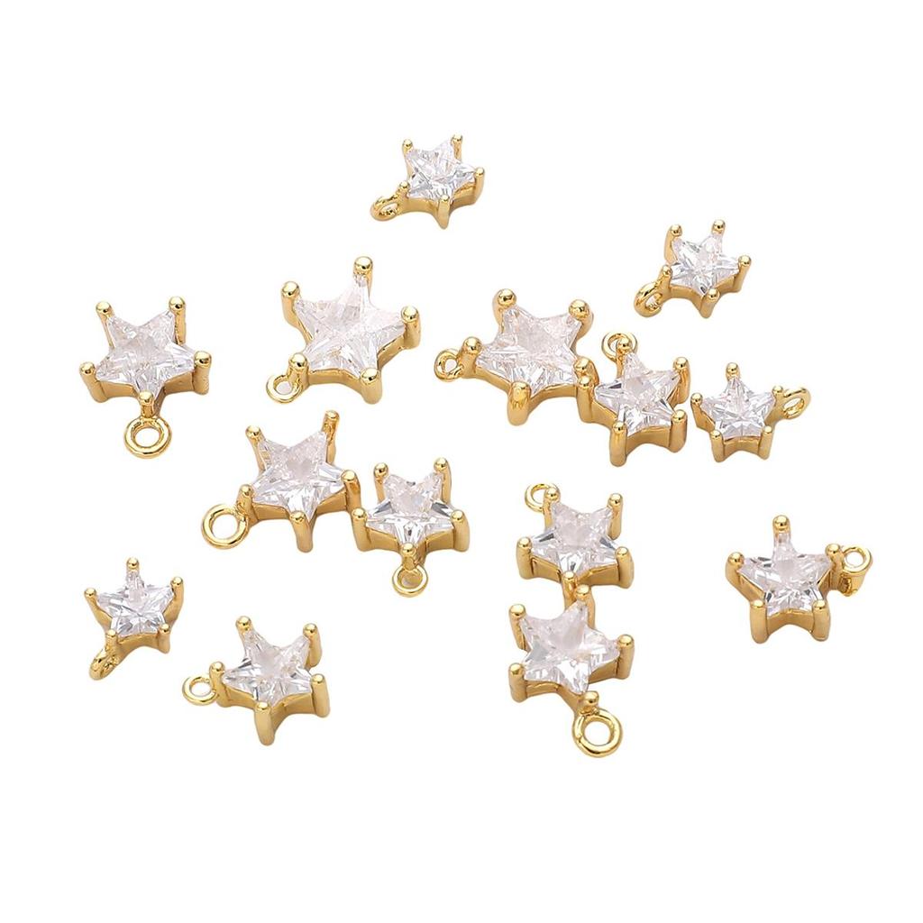 1 шт./пакет медь микро инкрустированный циркон пентаграмма кулон для ювелирных изделий ручной работы DIY