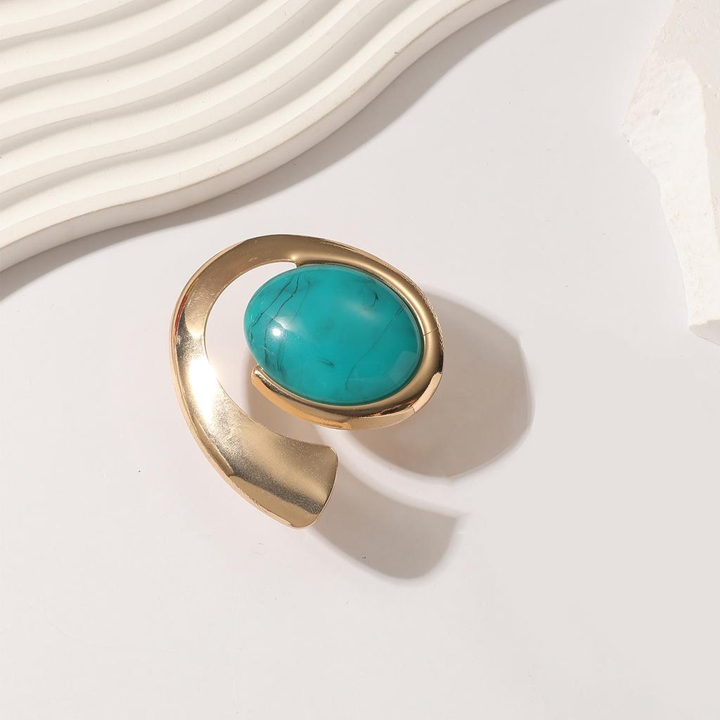 Массивное женское геометрическое кольцо, имитация камня, крупная стильная женская бижутерия