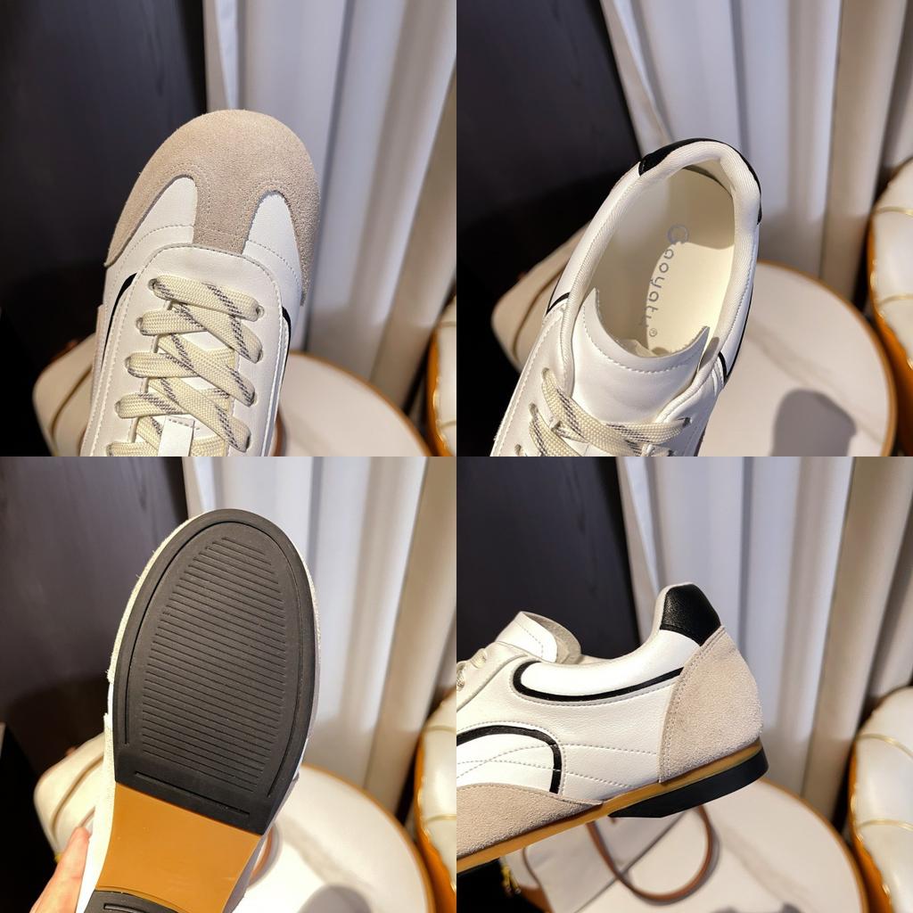 Sheepskin Version Retro Color Matching Ballet Style Moral Training Shoes Women's 2025 Spring and Autumn Soft-soled Sports Shoes Light Casual Board S