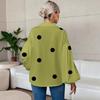 DAFIFY Women's Fashion Casual Spring Autumn Polka Dot Print Long Sleeve POLO Neck Blouses & Shirts