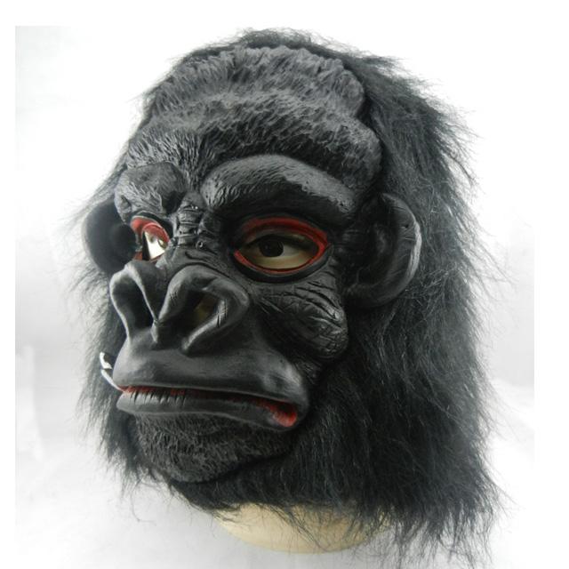 Funny gorilla latex mask showing two teeth