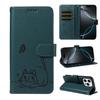 Leather Wallet Flip Case For OPPO Reno 15 Pro Max mini 15F 14 14F 13 13F 12 12F 11 11F 10 Cat and Butterfly Embossed,Wrist Strap