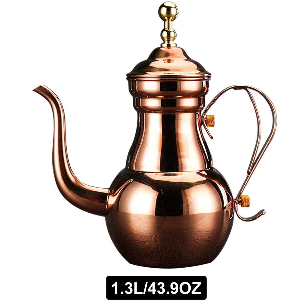 Leeseph Turkish Coffee Pot, Stainless Steel Arabic Tea Pot with Filter Mesh, Gooseneck Kettle for Cafe, Tea, Juice, Milk