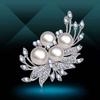 Four Pearls And Flowers Brooch