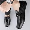 Модный Роскошный Бренд Верхний Слой Коровьей Кожи Туфли-Бобы Высококачественная Плоская Подошва Мягкий Комфорт Обувь для Путешествий Мужская Деловая Обувь из Натуральной Кожи