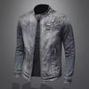 Мужская приталенная куртка из ретро-джинса в европейском стиле для мотоциклистов
