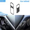 For Infiniti G35 G37 G25 Q60 Hexagonal Honeycomb Carbon Fiber Steering Wheel Phone Button Panel Cover Car Accessories Sticker