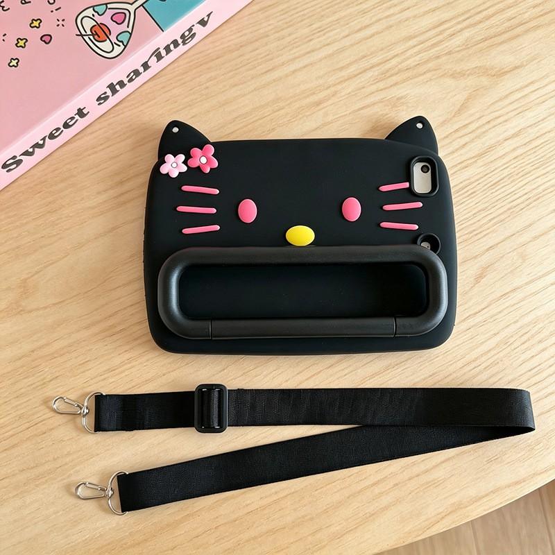 Soft Silicone IPad Case With Cartoon Cat Floral Design Full Cover Shockproof Stand 10th Gen 10.2 Air 4/5/6/7