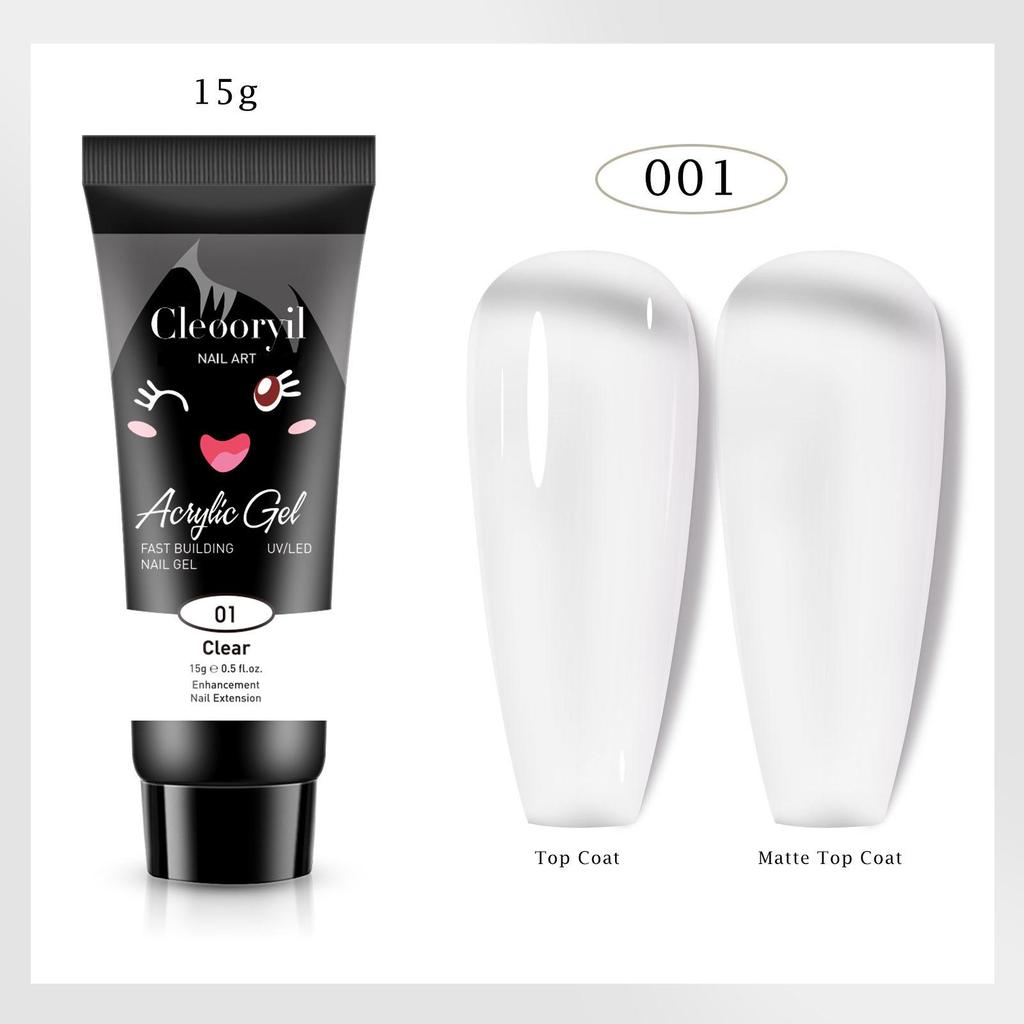 УФ Твердый Гель для Наращивания Ногтей, 15 мл - Быстрый Кристаллический Гель для Быстрого Нанесения