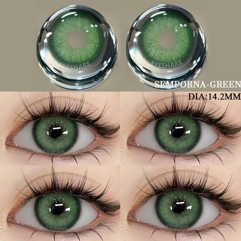 1 пара цветных контактных линз для глаз, косметические высококачественные синие линзы, зеленые контактные линзы, модные косметические контактные линзы для глаз