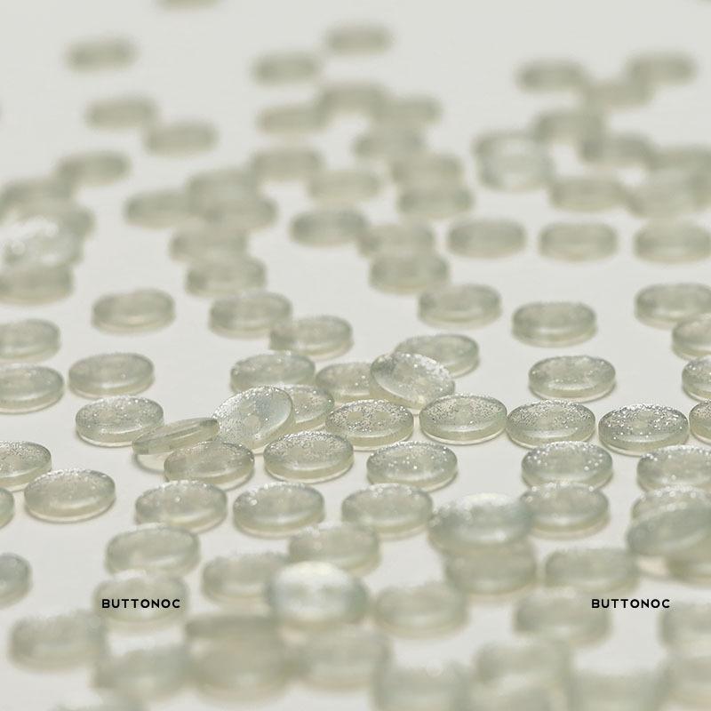 5Pcs Silver Sequined Two-Eye Button Transparent Resin Accessory Knitted Cardigan Sleeve Collar Button Shirt Top Button