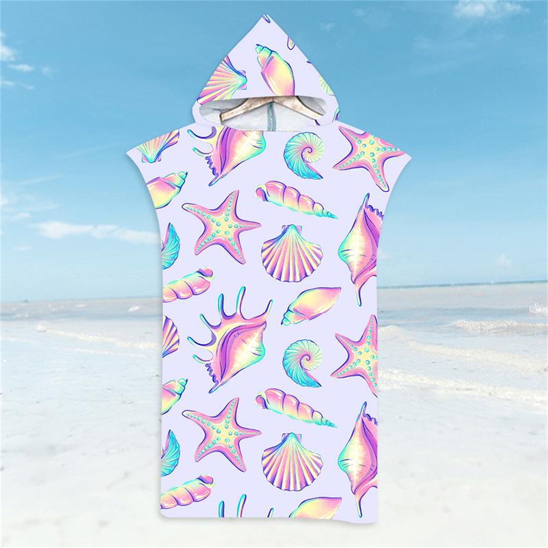 Microfiber Hooded Poncho Quickdry Beach Bathrobe For Adults