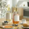 2Pcs 17oz Coffee Syrup Dispenser Clear Glass Syrup Pump Bottle Coffee Bar Accessories Shampoo Dispenser for Home Hotel Restaurant