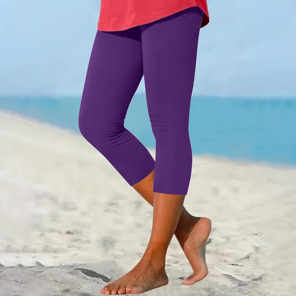 Женские модные однотонные повседневные обтягивающие брюки для йоги 7/10