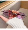 Fashion Oval Frame Sun Protection Glasses With Uv400 For Casual Women