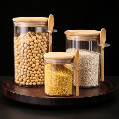200/550/700 мл банки для специй с крышками и ложками, горшки для хранения продуктов, герметичные банки, принадлежности для хранения