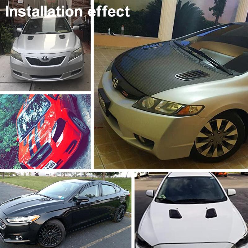 2 шт. Декорация воздухозаборника на капот автомобиля, цвет карбона, Декорация капота автомобиля, Поддельный воздухозаборник на капот для автомобилей