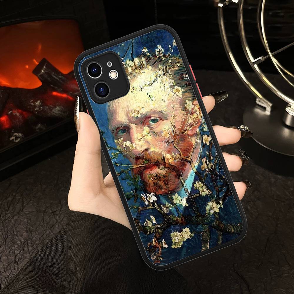 Чехол для телефона с картиной Ван Гога маслом Для IPhone 16e 16 15 14 13 12 11 Pro Max X XS Max Plus Матовый Прозрачный