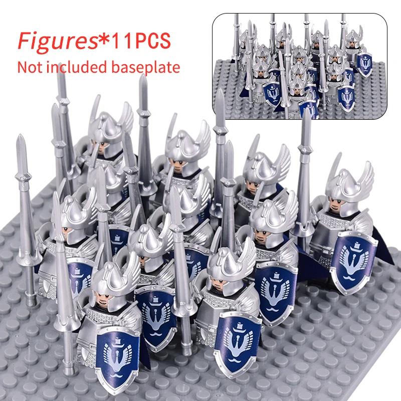 MOC Средневековый Гном Воин Эльфы Рыцари lotr Фигурки Строительные Блоки Аксессуары Броня Щит LOTR DIY Игрушки Для Детей подарок