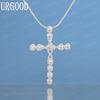 Ожерелье-подвеска из стерлингового серебра 925 пробы с цирконами AAA, в виде креста, модное, свадебное