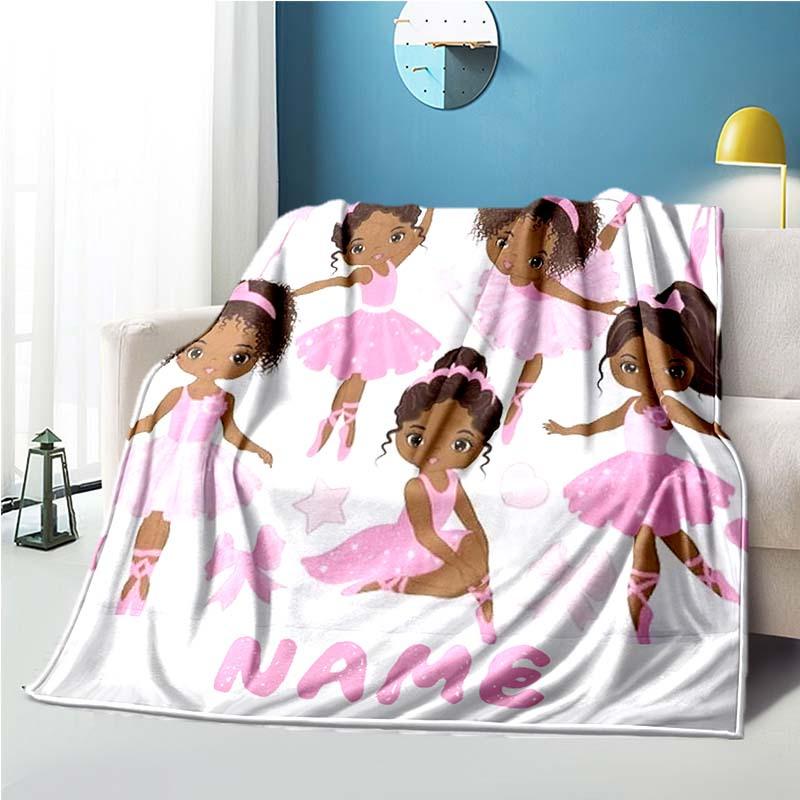 Girl Who Loves Dancing Customize Your Name Blanket Used For Chair Office Sofa Bed Camping Soft And Warm Giving Friends And Relatives Birthday