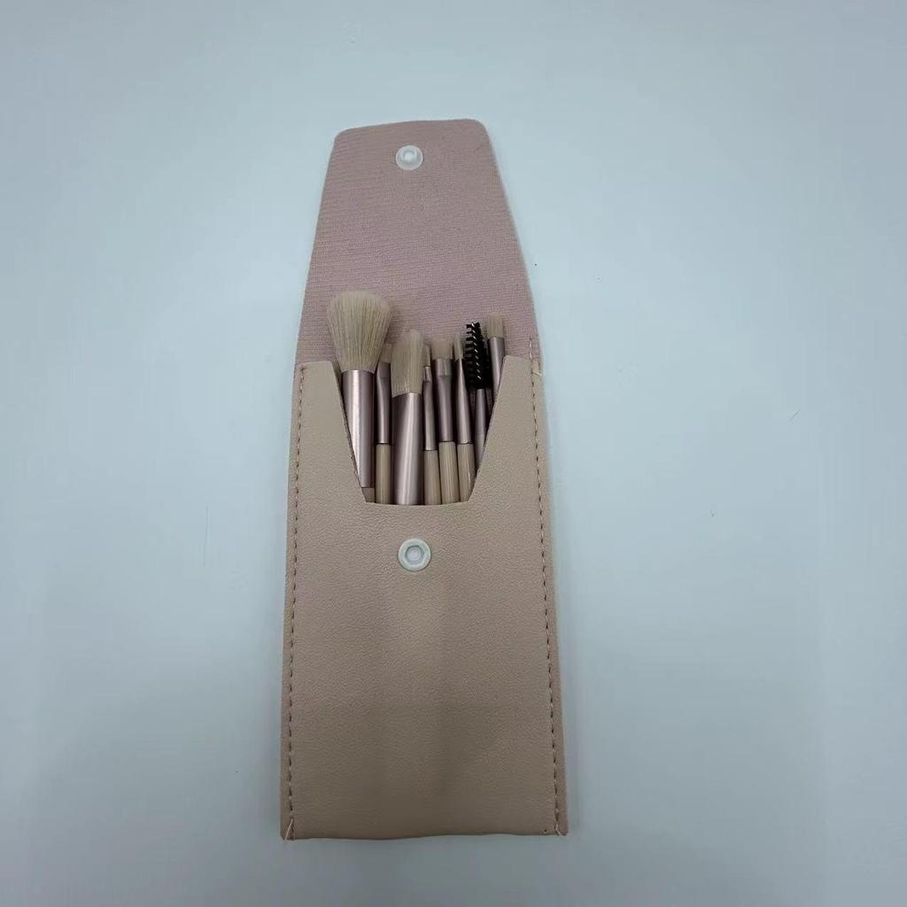 Набор из 8 кистей для макияжа с мягкой щетиной для начинающих - Портативные кисти для теней и тональной основы