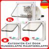Cat Flap Door With 4 Way Lock Security Flap Door Small Pet Supplies Cat Puppy Safety Gate For Dog Cat Kitten Dog Cat Flap Door