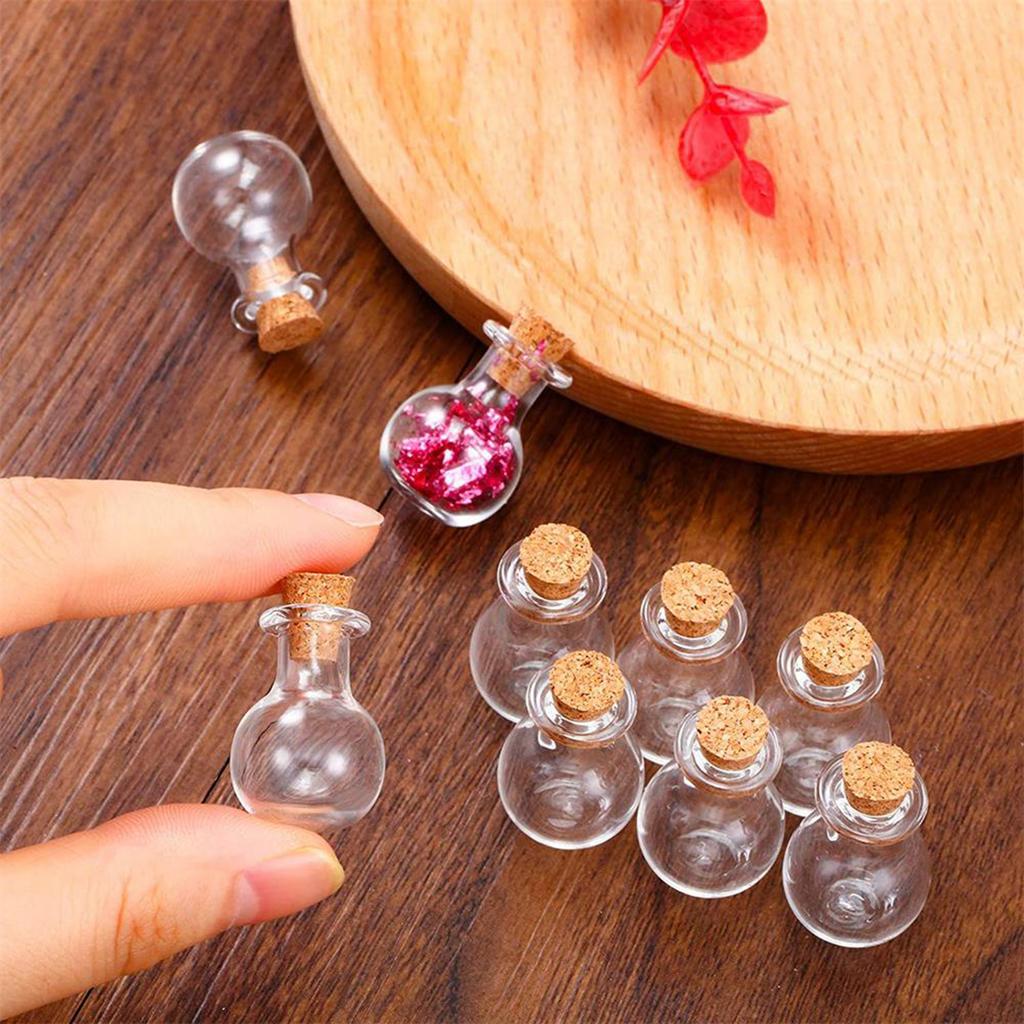 Mini Bottles Wishing Clear Glass Jars With Cork Stoppers Set For Craft Enthusiasts Art Projects Decors Party Favor