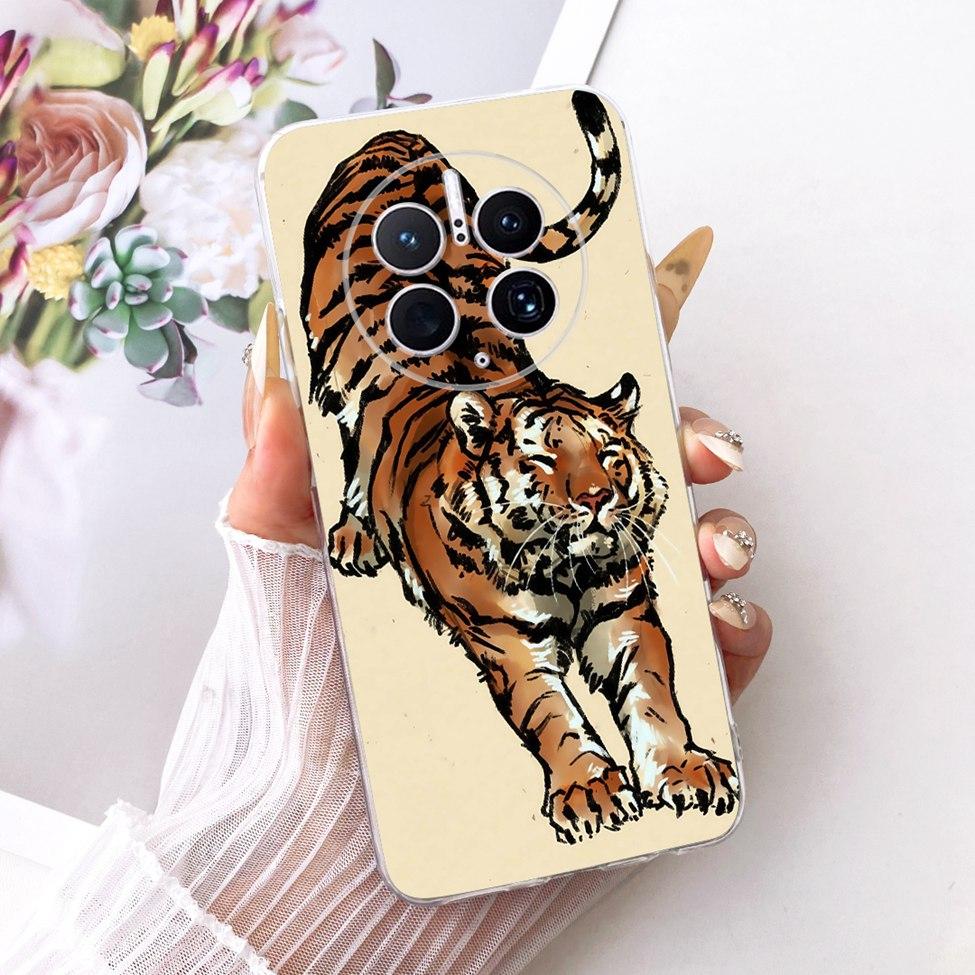 Clear Cover For Huawei Mate 50 Pro Cute Cat Fashion Butterfly Funny 2D Painted Casing For Huawei Mate 50Pro DCO-AL00 DCO-LX9