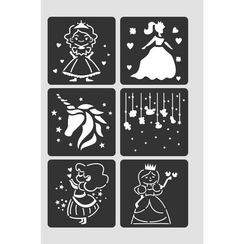 6 шт./набор цветочных трафаретов-бабочек для настенного скрапбукинга, небольшой креативный дизайн, декор своими руками, трафареты для живописи и декора