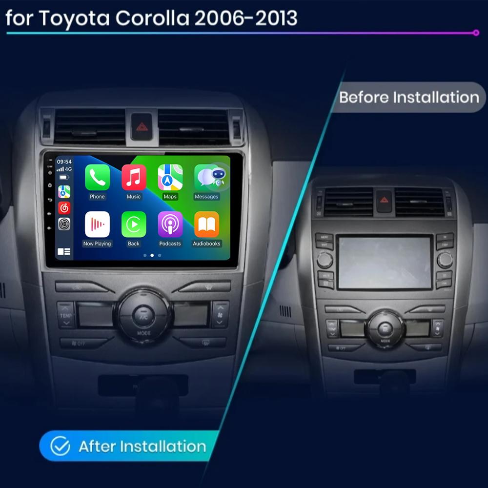 Android 14 Автомобильное радио для Toyota Corolla 10 E140 E150 2006 - 2013 Мультимедиа Видео Плеер Навигация Стерео GPS Нет 2din 2 din d