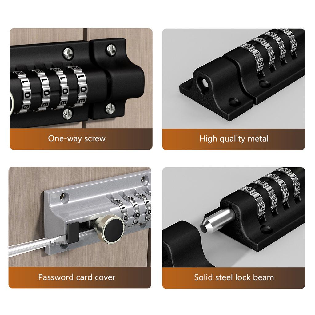 Сверхпрочный противоугонный дверной замок безопасности Механический кодовый замок Утолщенный засов для двери окна шкафа