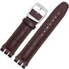Chocoman Swatch Genuine Leather Watch Waterproof 3 Spring Spring Bar and Strap, 17mm/19mm Band, [Includes Bars, Remover, Box]