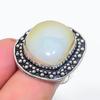 Aquamarine Handmade 925 Sterling Silver Jewelry Ring Size 8 E2h35
