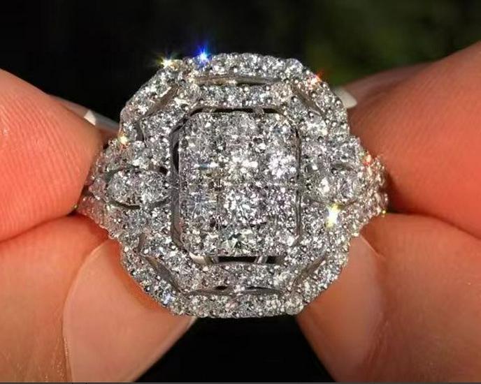 Luxury Statement Diamond Zircon Ring & Bracelet - European & American Style