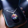 Имитация Цветной Турмалин Цветок Ожерелье Женское Роскошное Групповая Инкрустация Цветной Драгоценный Подвеска Цепочка на Ключицу