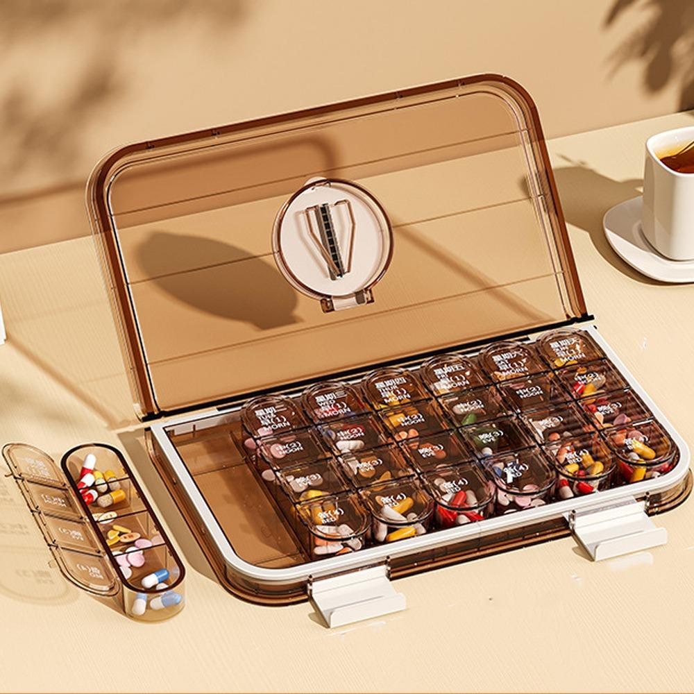 Three Times Day Pill Cutter Box Large Capacity Drug Dispensing Case Vitamin Storage