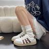 Модная повседневная маленькая белая обувь новая 2025 женская на плоской подошве классическая ретро спортивная обувь студенческая на шнуровке низкий верх кеды