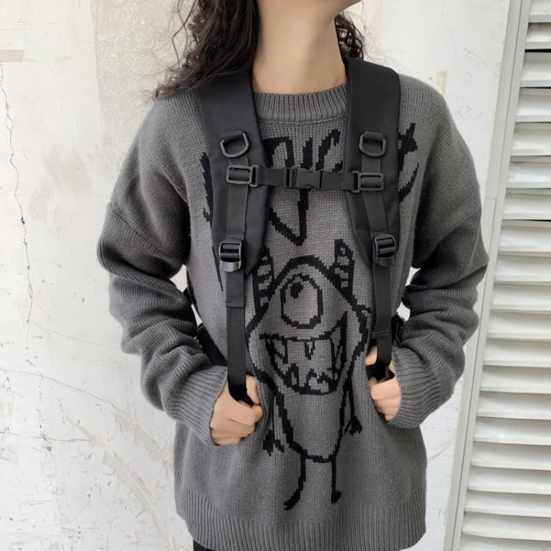 Schoolbag female Korean version high school Harajuku ulzzang college student versatile ins backpack large capacity dark backpack male