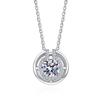 925 Silver Pendant For Women Round 6.5mm 1CT Lab Diamond Luxury Moissanite Gemstone Pendant Necklace for Wedding