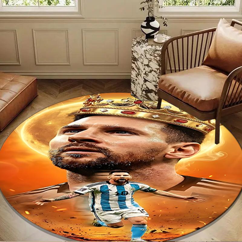 Football king Argentina Legacy Round mat Home Decor, Chair rug For livingroom,Bedroom, doormat home decor Birthday Gift Christmas Gifts
