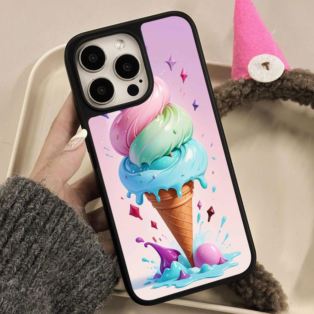 Чехол для мобильного телефона Молочный коктейль Мороженое для iPhone 17 16 15 14 13 12 11 Air Pro Max Plus Матовая поверхность Цветная крышка Роскошный Красивый