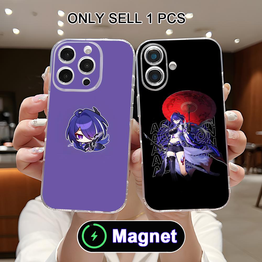 Прозрачный чехол HSR Acheron из ТПУ с Magsafe для мобильного телефона iPhone 17 16 15 14 13 12 11 Air Pro Max Plus Mini Цветная крышка