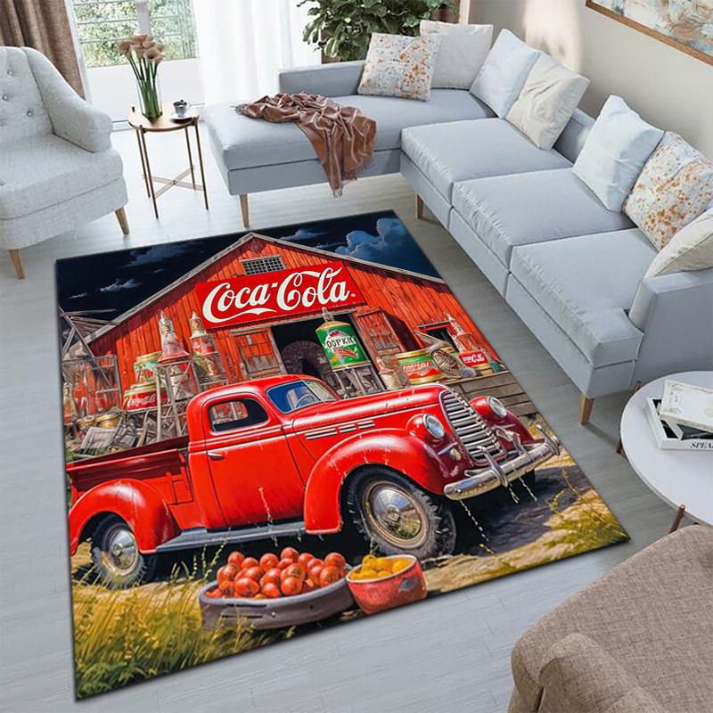 Christmas gift Halloween themed cola beverage Coca Cola carpet is suitable for living room and bedroom doormats office balcony decorative carpet V3