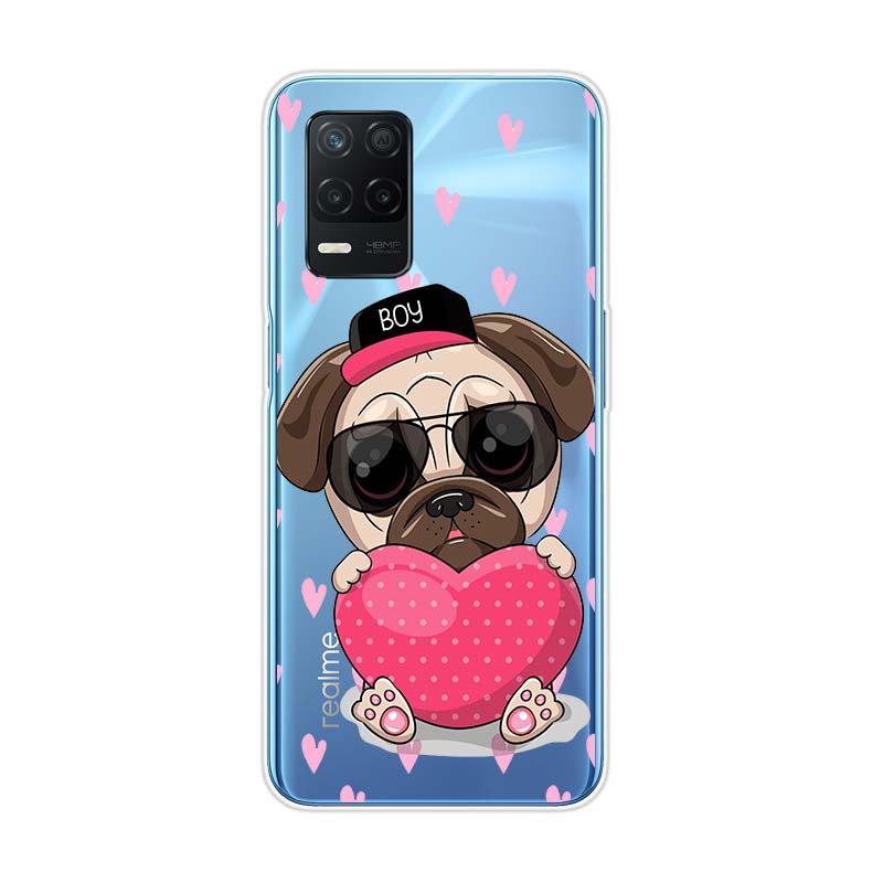 Cartoon Cute Pug Dog For Realme 8 8i V3 V5 GT Neo Flash Edition Explorer Master Neo2 Narzo 30 50i 50A C21Y Phone Case