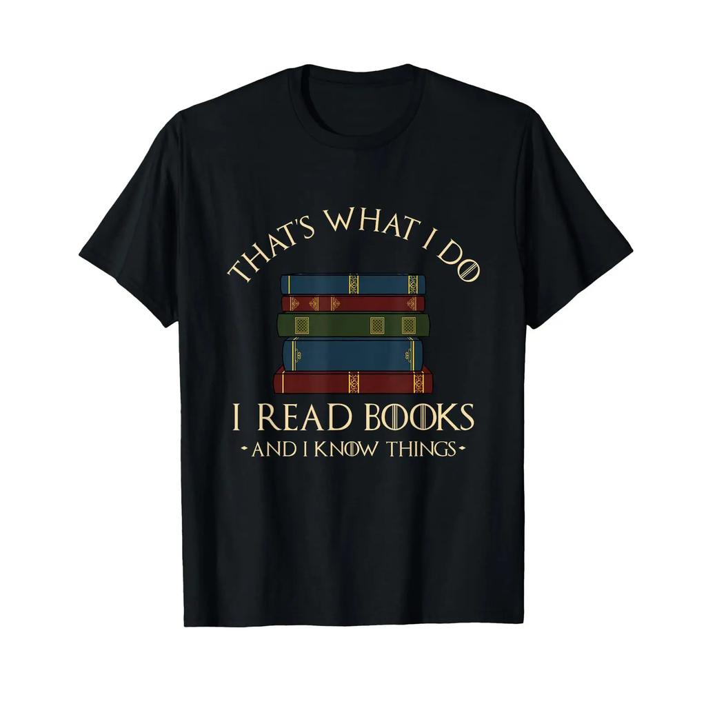 That's What I Do Read Books and Know Things Reading T Shirt Small vintage Washed Comfortable Stretched Versatile homme fashion
